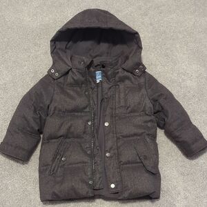 Jacadi Gray Puffer Jacket with Removable Hood